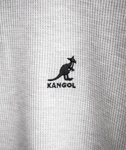 KANGOL カンゴール 別注コラボ オーバーサイズワッフルダブルラインワンポイントロゴ刺繍半袖ポロシャツ