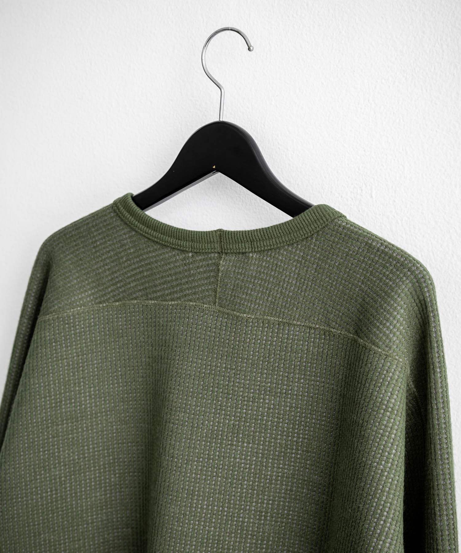 新色追加 Upscape Audience アップスケープオーディエンス 日本製 国産 ウールビックワッフルクルーネックニットソー AUD6570 14125