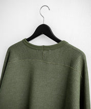 新色追加 Upscape Audience アップスケープオーディエンス 日本製 国産 ウールビックワッフルクルーネックニットソー AUD6570 14125