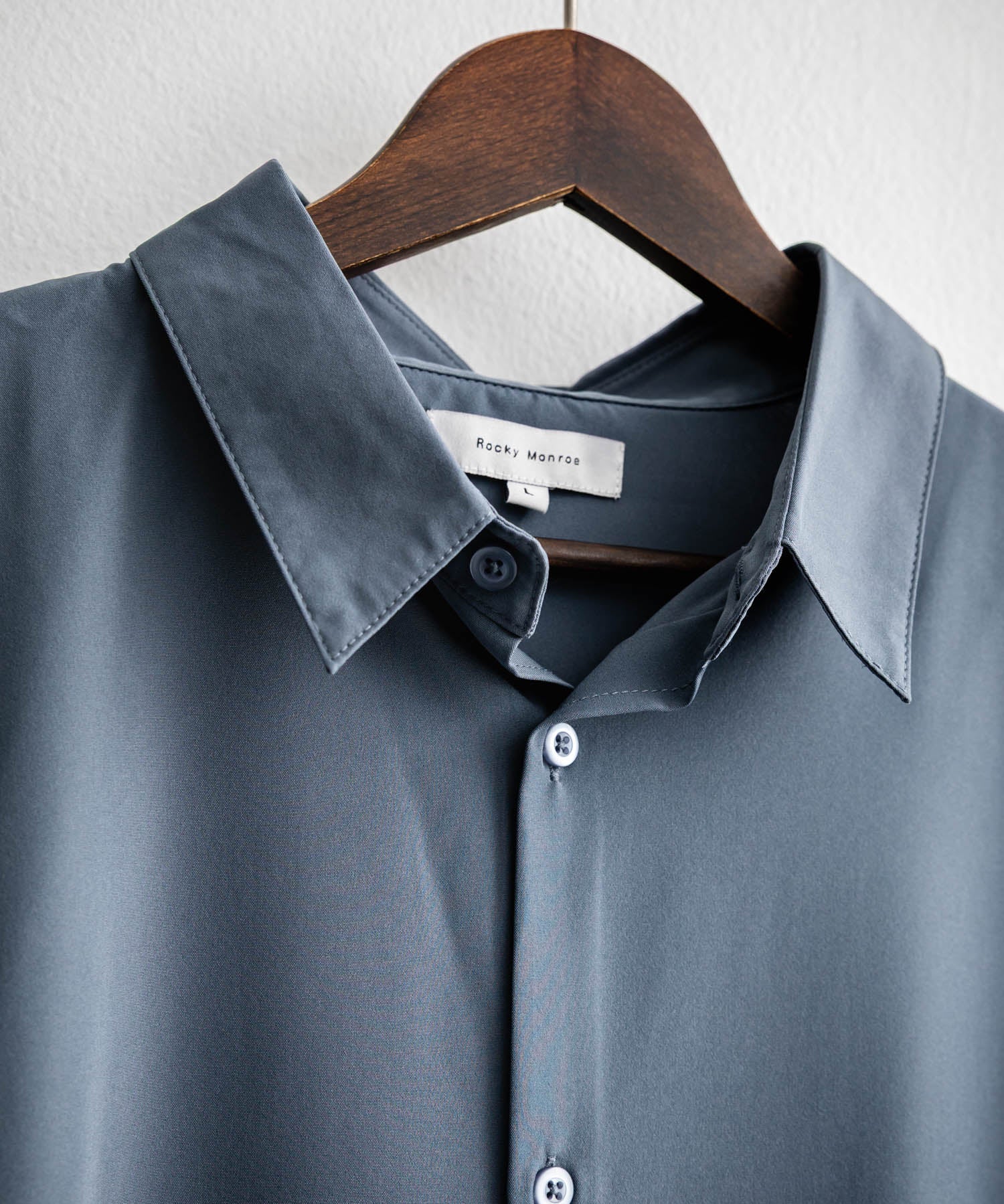 新色追加 接触冷感 オーバーサイズとろみビッグシルエットストレッチレギュラーカラー半袖シャツ 14208