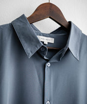 新色追加 接触冷感 オーバーサイズとろみビッグシルエットストレッチレギュラーカラー半袖シャツ 14208