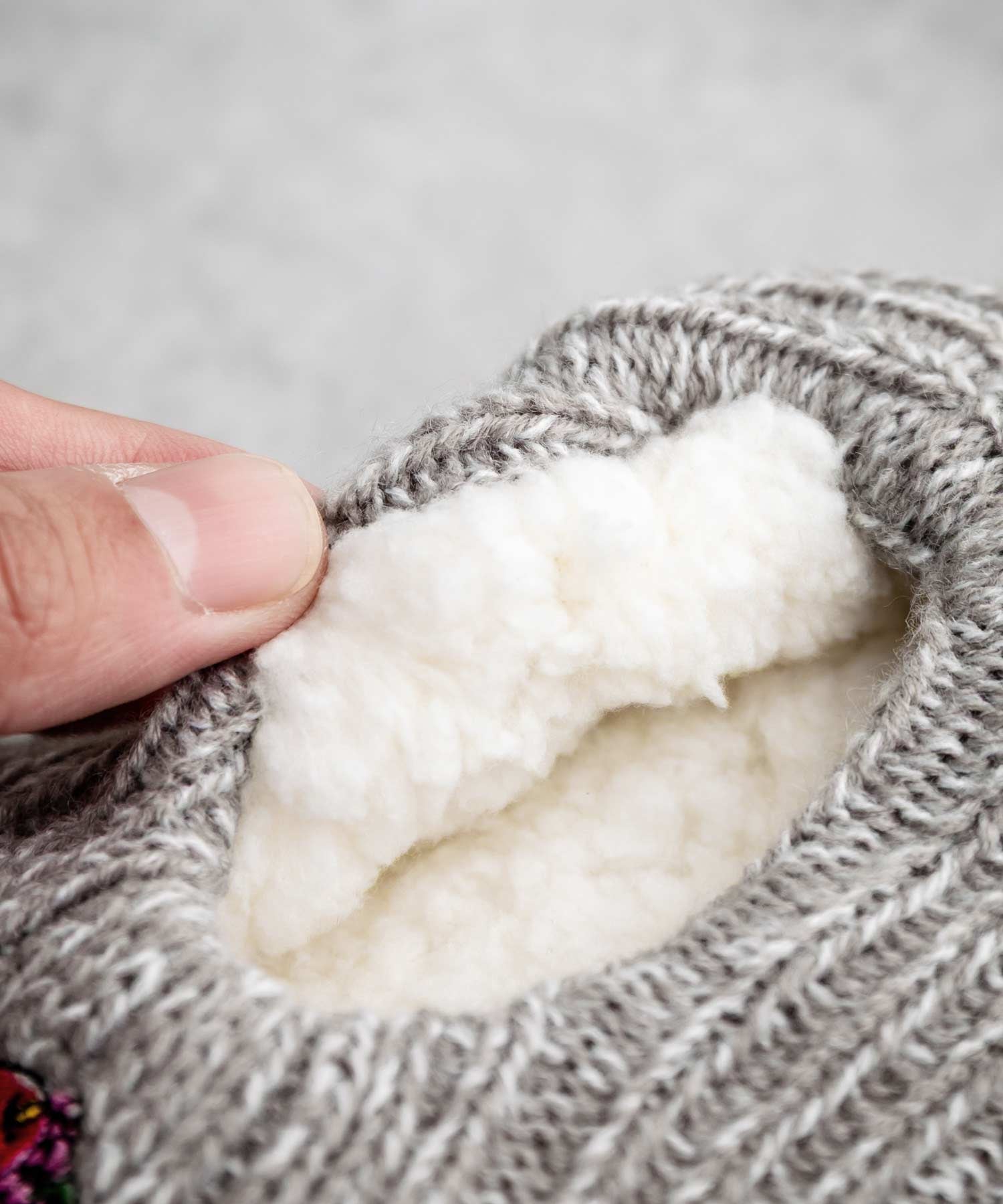 FRUIT OF THE LOOM フルーツオブザルーム 裏ボア刺繍スリッパ/ワンポイントロゴニット室内用スリッパ 15460