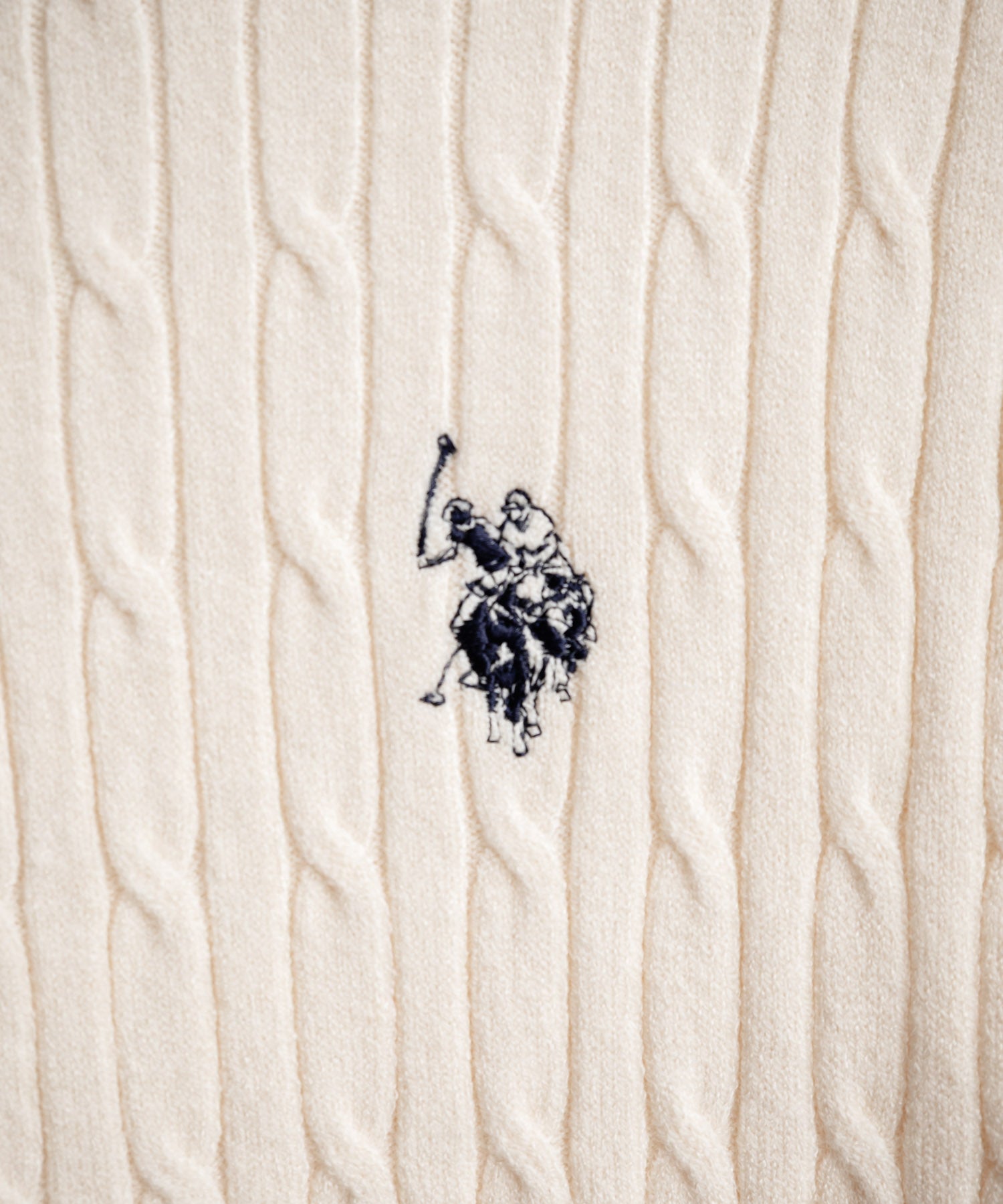 U.S. POLO ASSN. ユーエスポロアッスン W's ワンポイントロゴ刺繍ケーブルニット長袖カーディガン 16456