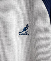 KANGOL カンゴール 別注コラボ オーバーサイズ袖ラインワッフルワンポイントロゴ刺繍ラグラン半袖Tシャツ