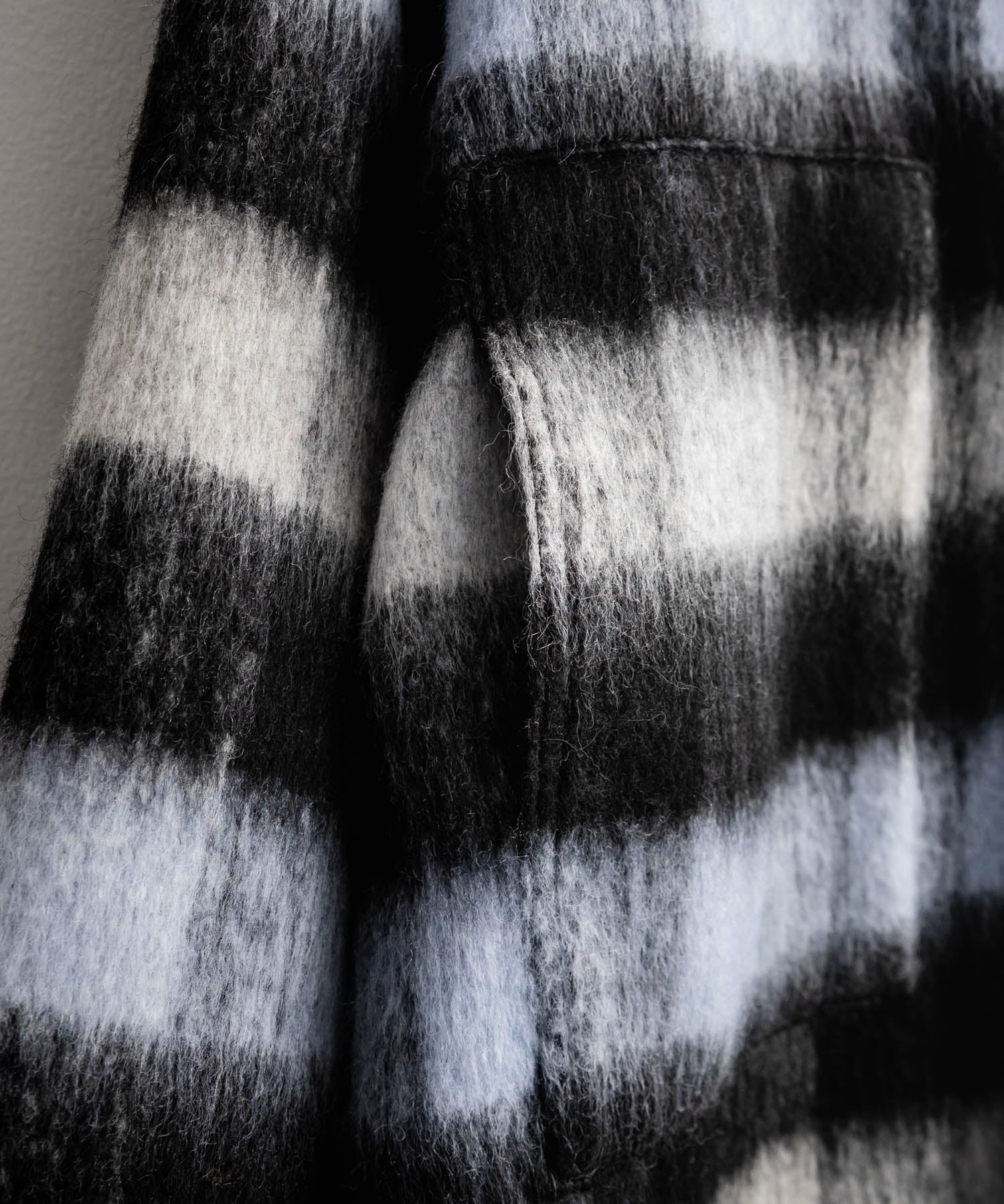 Upscape Audience アップスケープオーディエンス 日本製 国産 ECOLANAシャギーチェックスタンドオーバージャケット AUD7340 14898