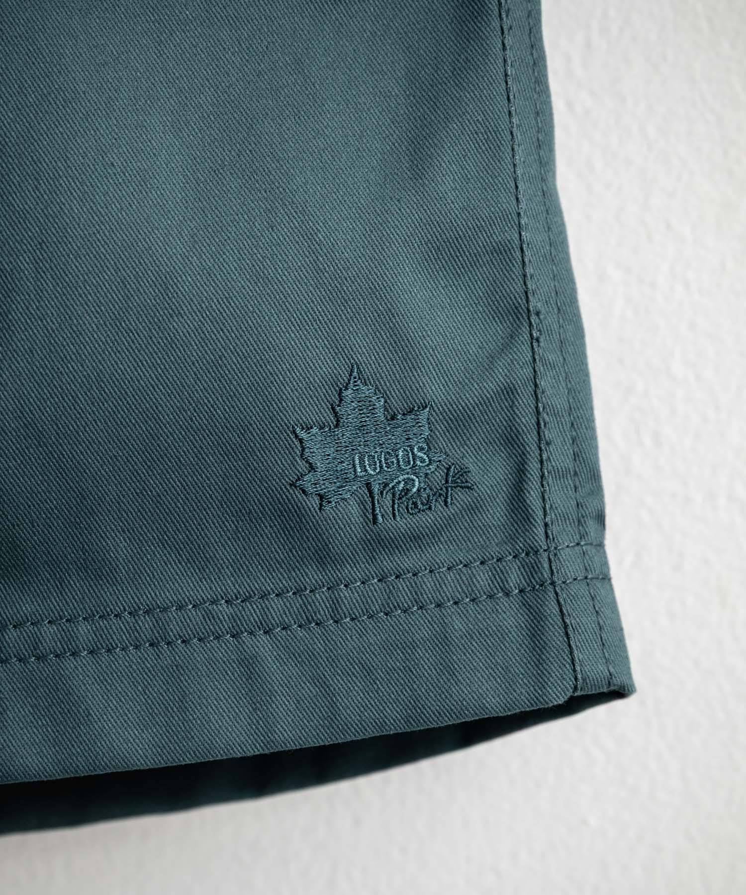 LOGOS 20×20ツイルロゴ刺繍イージーワイドショートパンツ 15869