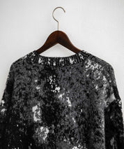 オーバーサイズ5Gジャガード編みアブストラクト柄クルーネックニットセーター 15193