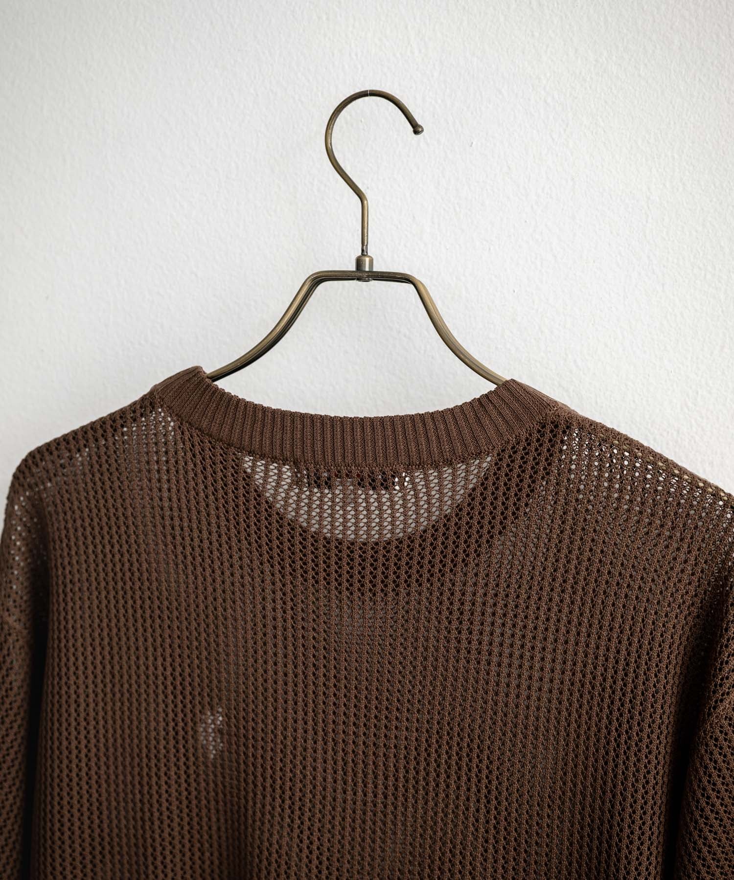 U.S. POLO ASSN. ユーエスポロアッスン W's ワンポイントロゴ刺繍透かし編み半端袖プルオーバーニット 15900