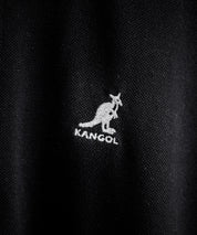 KANGOL カンゴール 別注コラボ 鹿の子クレリック/ラインリブ/ワンポイント刺繍オーバーサイズ半袖ポロシャツ