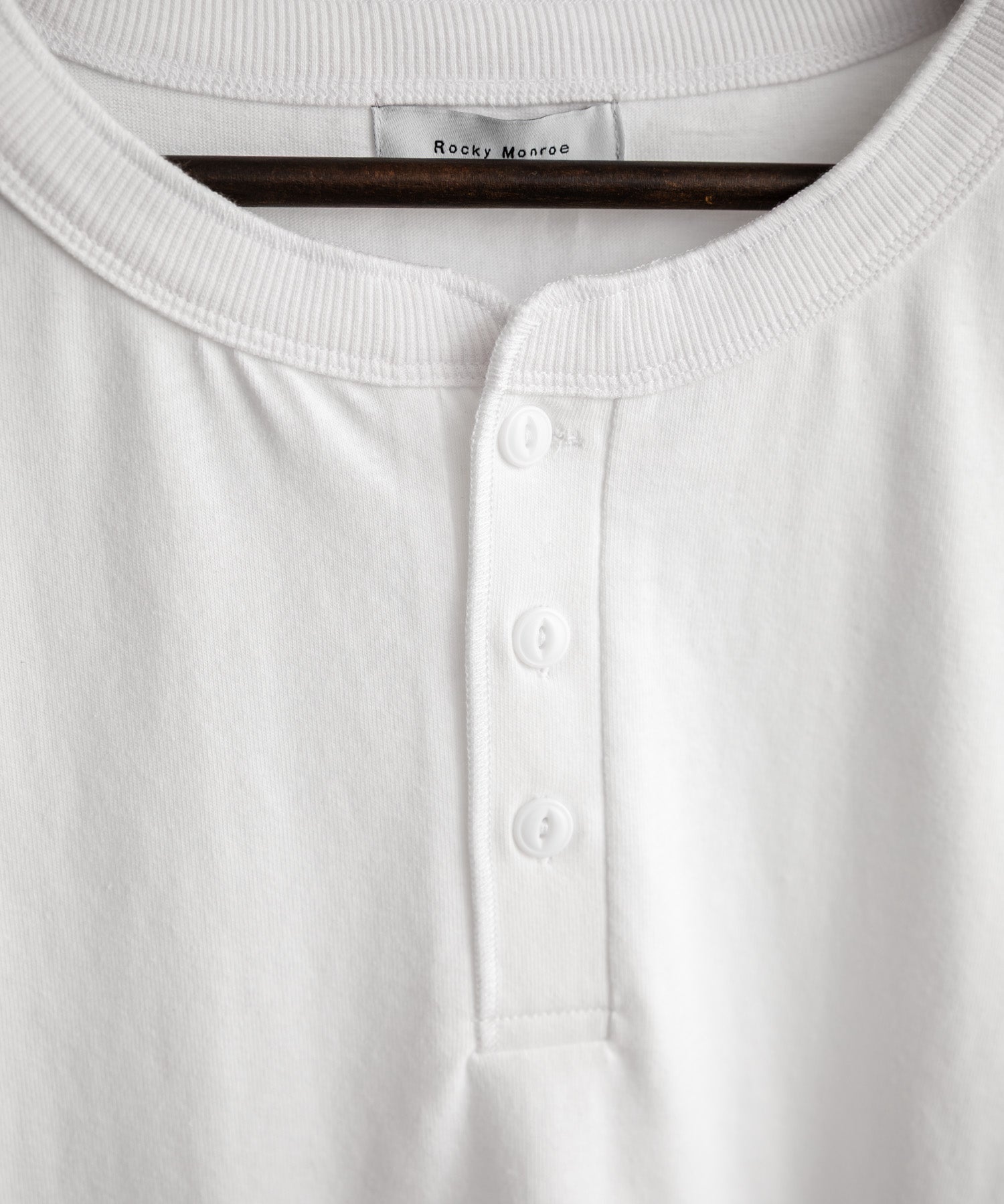 ケミカル加工 短丈 クロップド ショート丈半袖コットンヘンリーネックTシャツ 15632