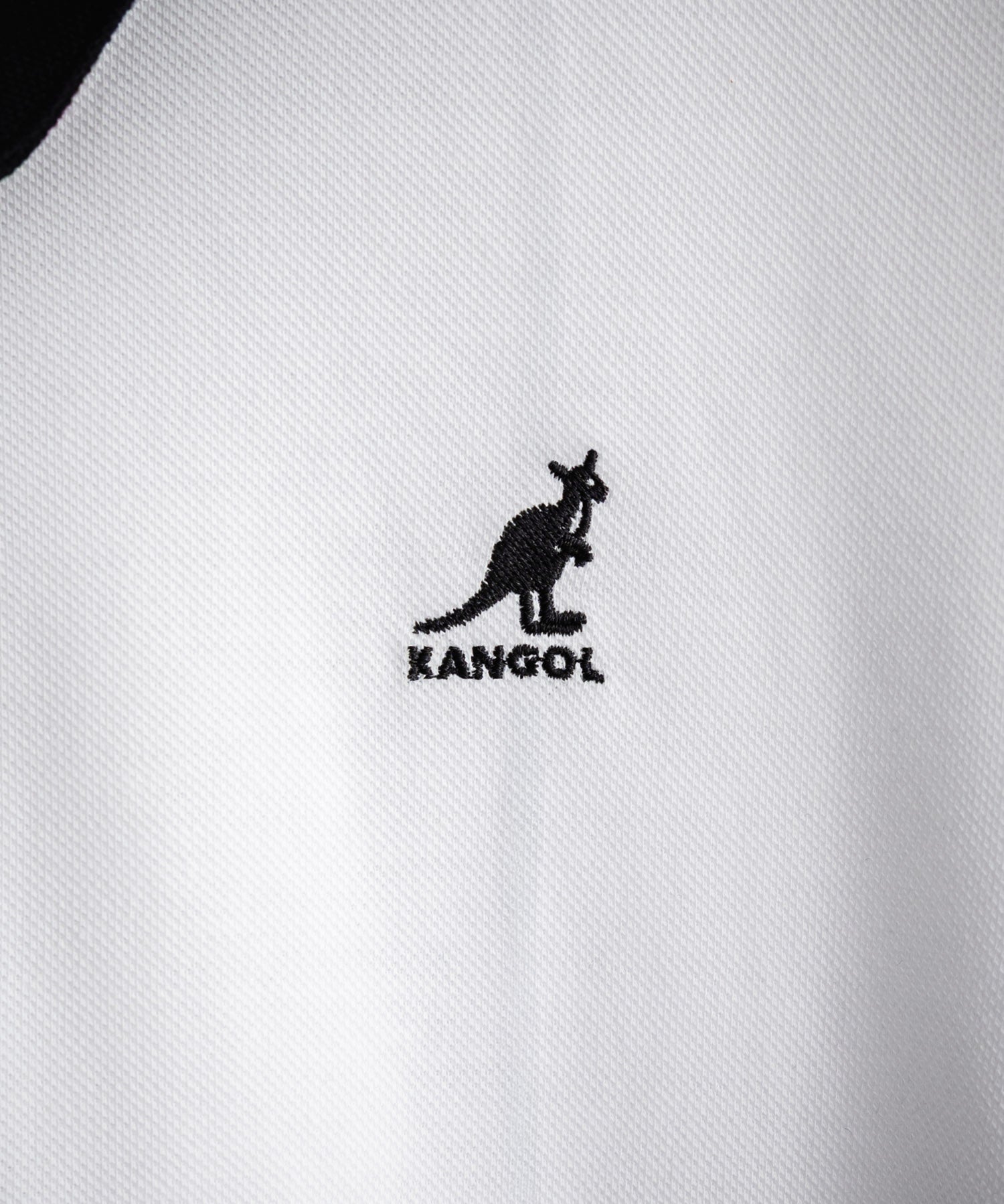 新色追加 KANGOL カンゴール 別注コラボ 接触冷感鹿の子ハーフジップ半袖ロゴ刺繍ポロシャツ 15474