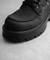 フェイクレザー厚底モカシンボートシューズ/デッキシューズ 15291