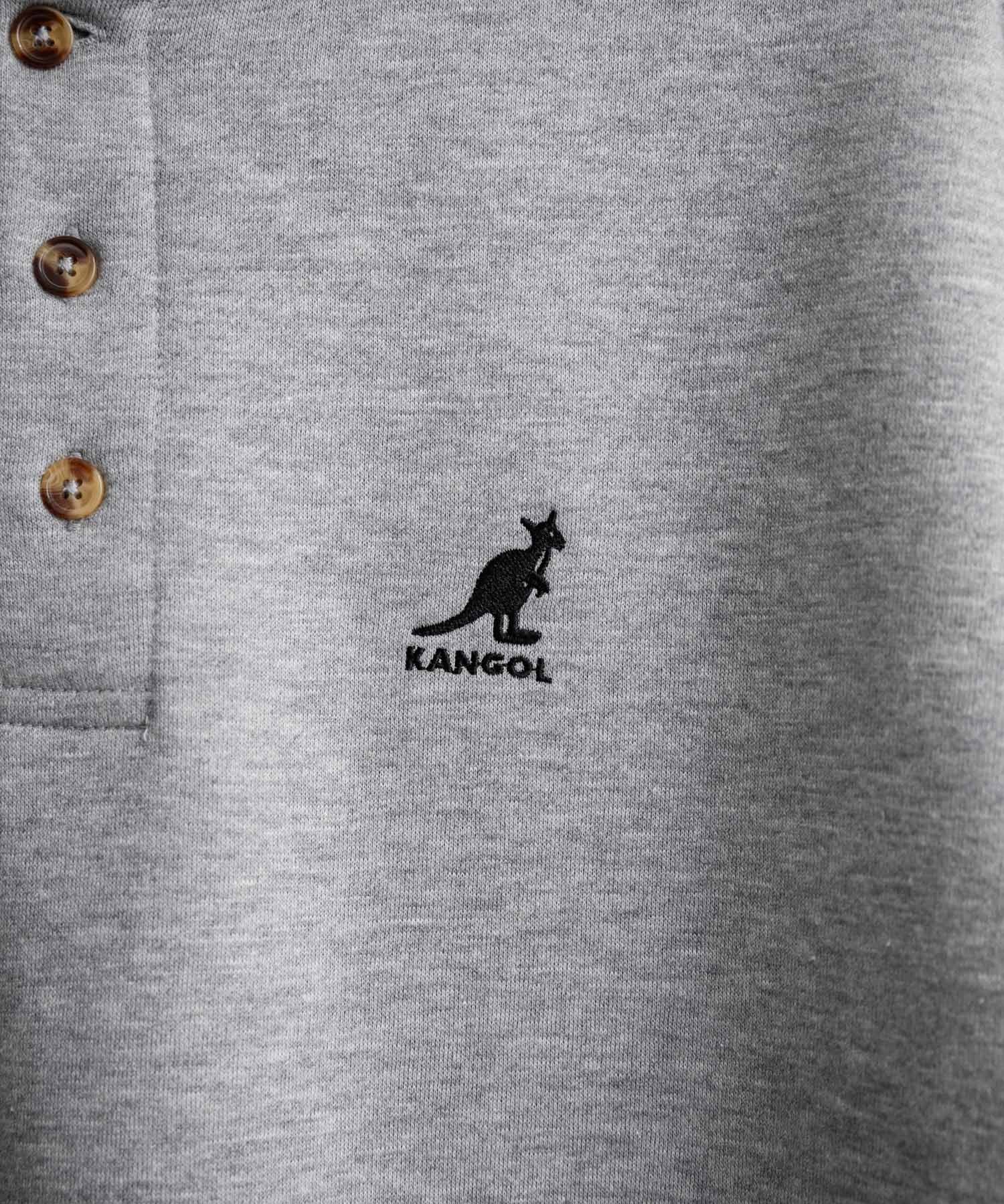 KANGOL カンゴール 別注コラボ オーバーサイズ裏起毛ワンポイントロゴ刺繍ヘンリーネックトレーナー 16000