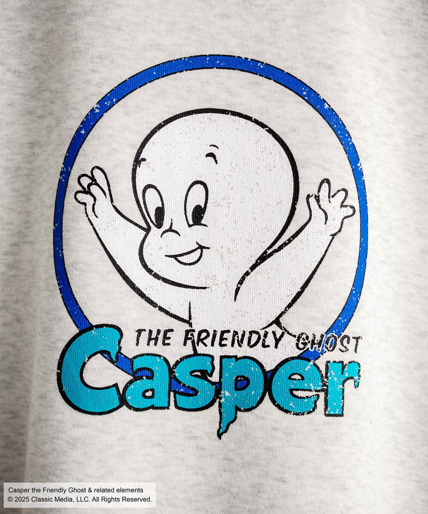 Casper/FELIX THE CAT 別注コラボ オーバーサイズヴィンテージライクグラフィックプリント裏起毛スウェットトレーナー 15116