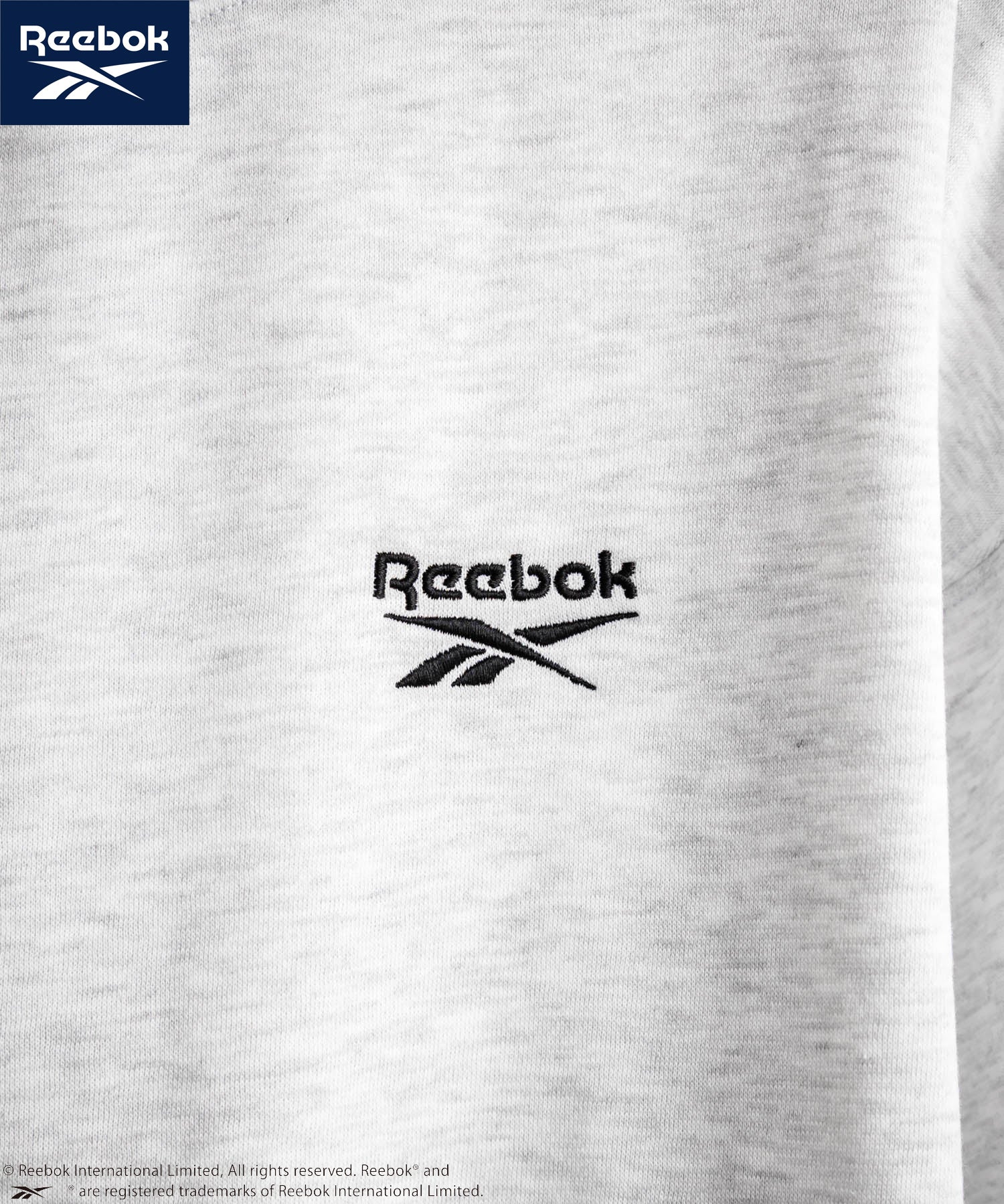 Reebok リーボック オーバーサイズ裏起毛ワンポイントロゴ刺繍クルートレーナー 14871