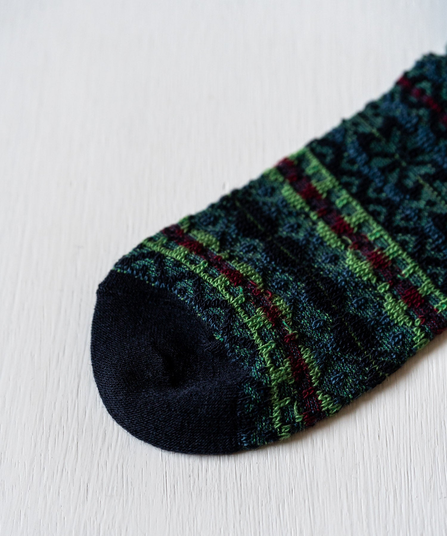 ANONYMOUSISM アノニマスイズム 日本製 国産 Reverse FailrIsle JQ Crew リバースフェアアイルクルー丈ジャカードスニーカーソックス 15398