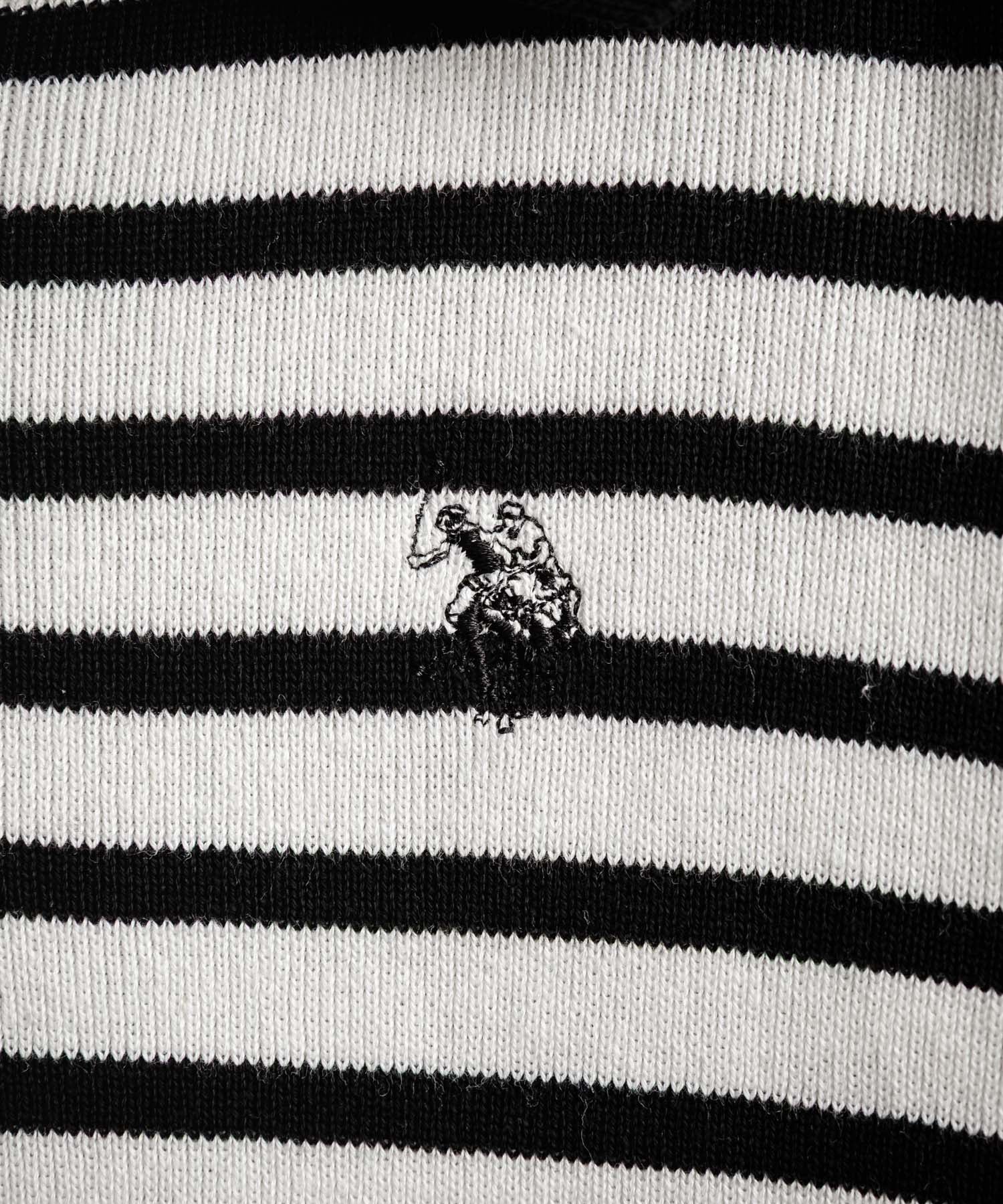 U.S. POLO ASSN. ユーエスポロアッスン W's ワンポイントロゴ刺繍バイカラー半袖ニットポロシャツ 無地/ボーダー 15636