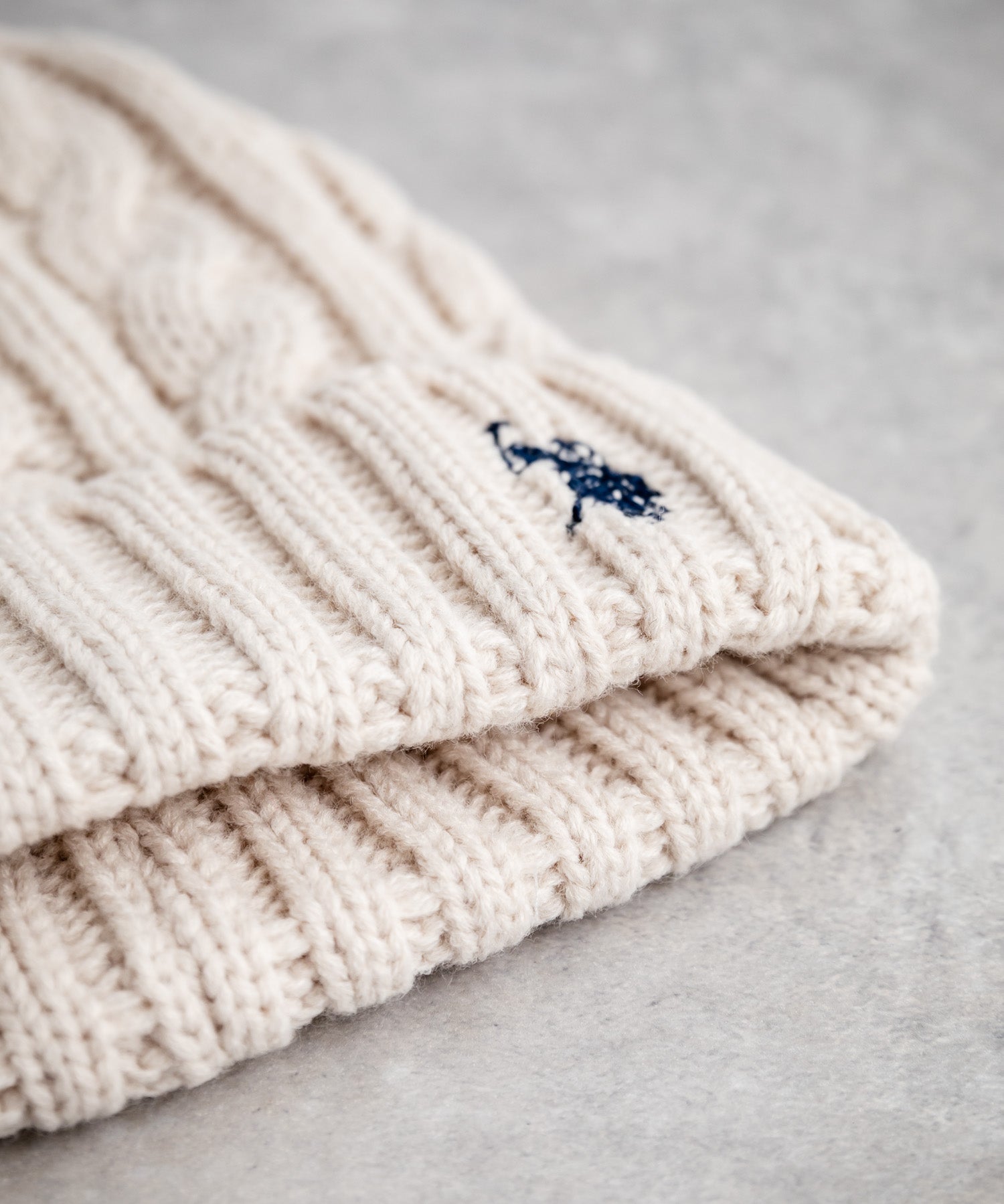 U.S. POLO ASSN. ユーエスポロアッスン cable Knitting beanie ワンポイントロゴ刺繍ケーブル編みニット帽 ニットキャップ ビーニー 14863