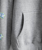 HUF ハフ オーバーサイズ裏起毛THRASHER袖プリントプルオーバーパーカー 16480