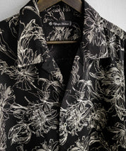 Upscape Audience アップスケープオーディエンス 日本製 国産 オーバーサイズ 丹後ライトアムンゼン 梨地 捺染マシンプリント半袖開襟シャツ AUD6608 14694