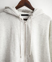 オーバーサイズ裏起毛フルジップ綿タッチパーカー 14987