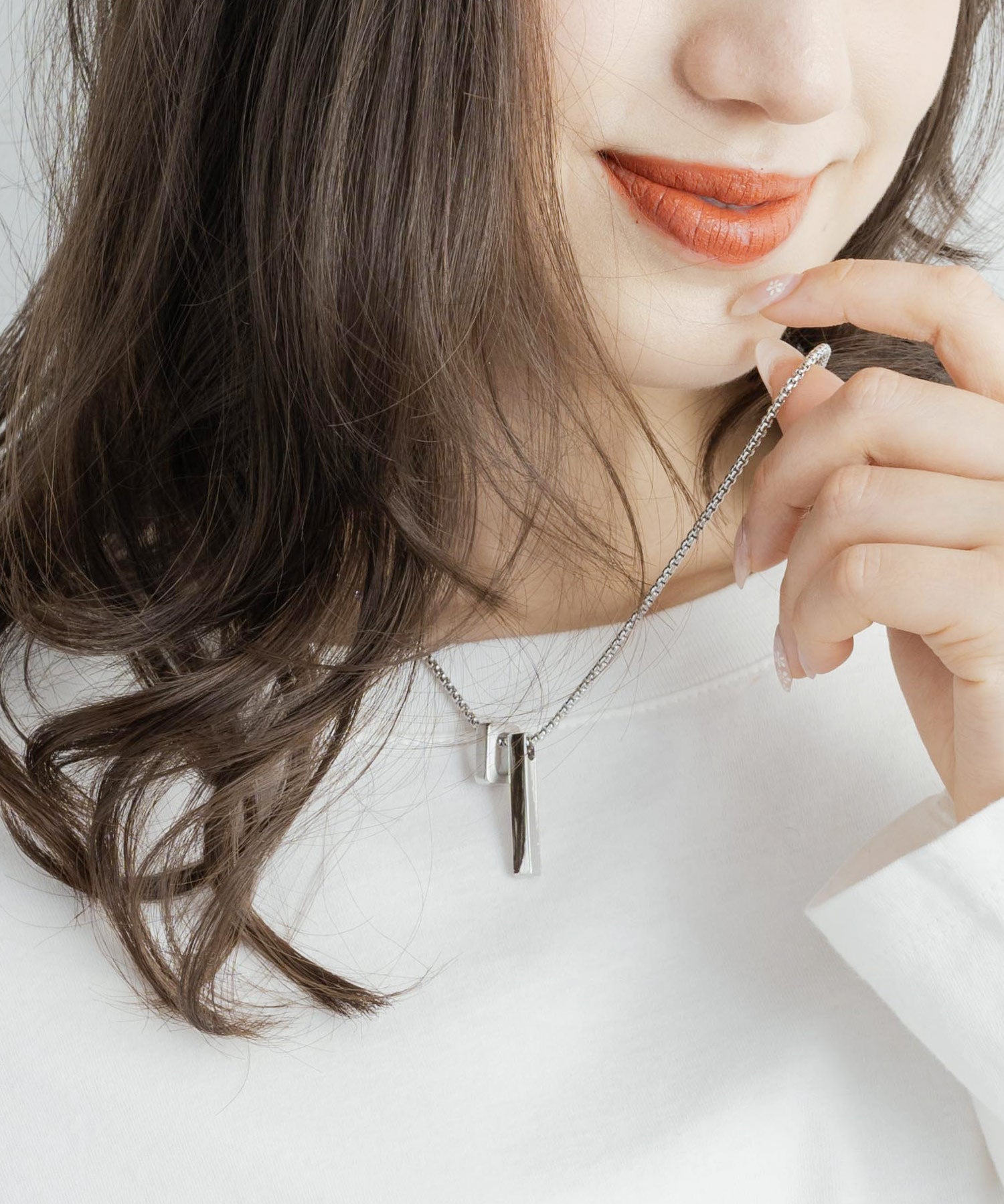 チャーム付きデザインチェーン合金ネックレス 11630