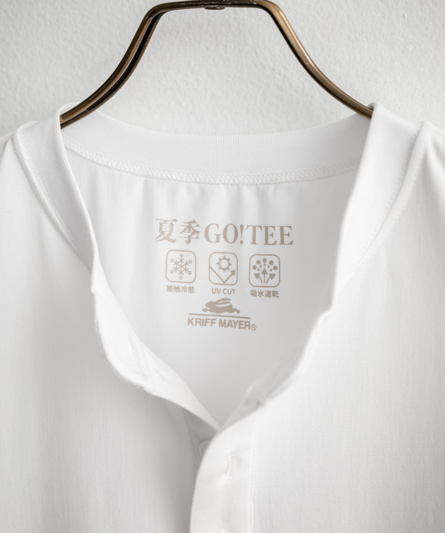 KRIFF MAYER クリフメイヤー 接触冷感・UVカット 夏季GO！TEE ヘンリーネック半袖Tシャツ 2555125 16029
