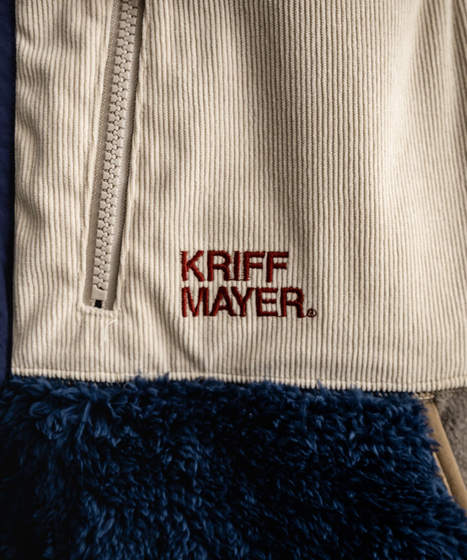 KRIFF MAYER クリフメイヤー スタンドネック配色切替シャギーボアベスト 2514402 15292