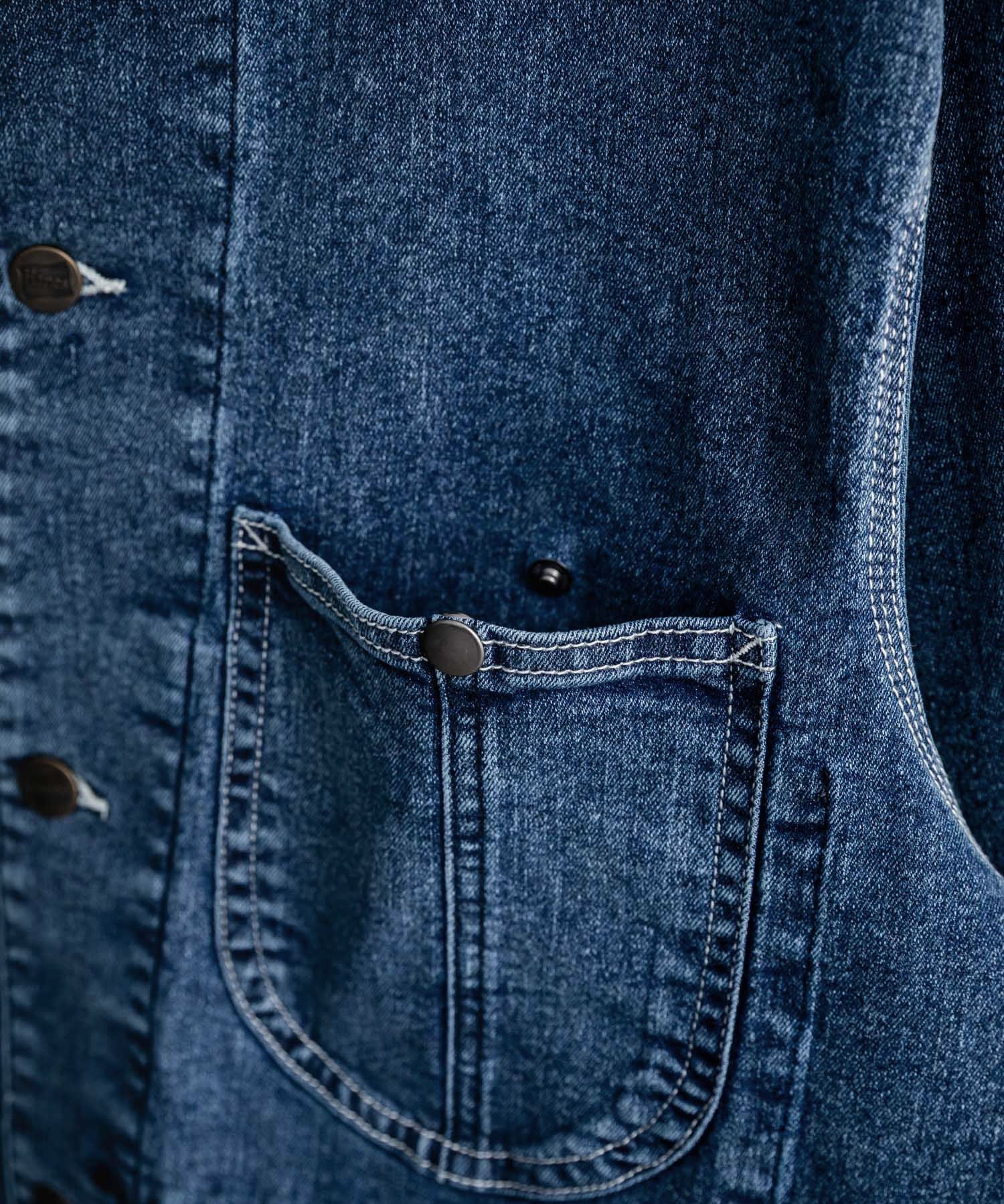 新色追加 Hanes ヘインズ ストレッチデニムカバーオール/デニムジャケット 14399