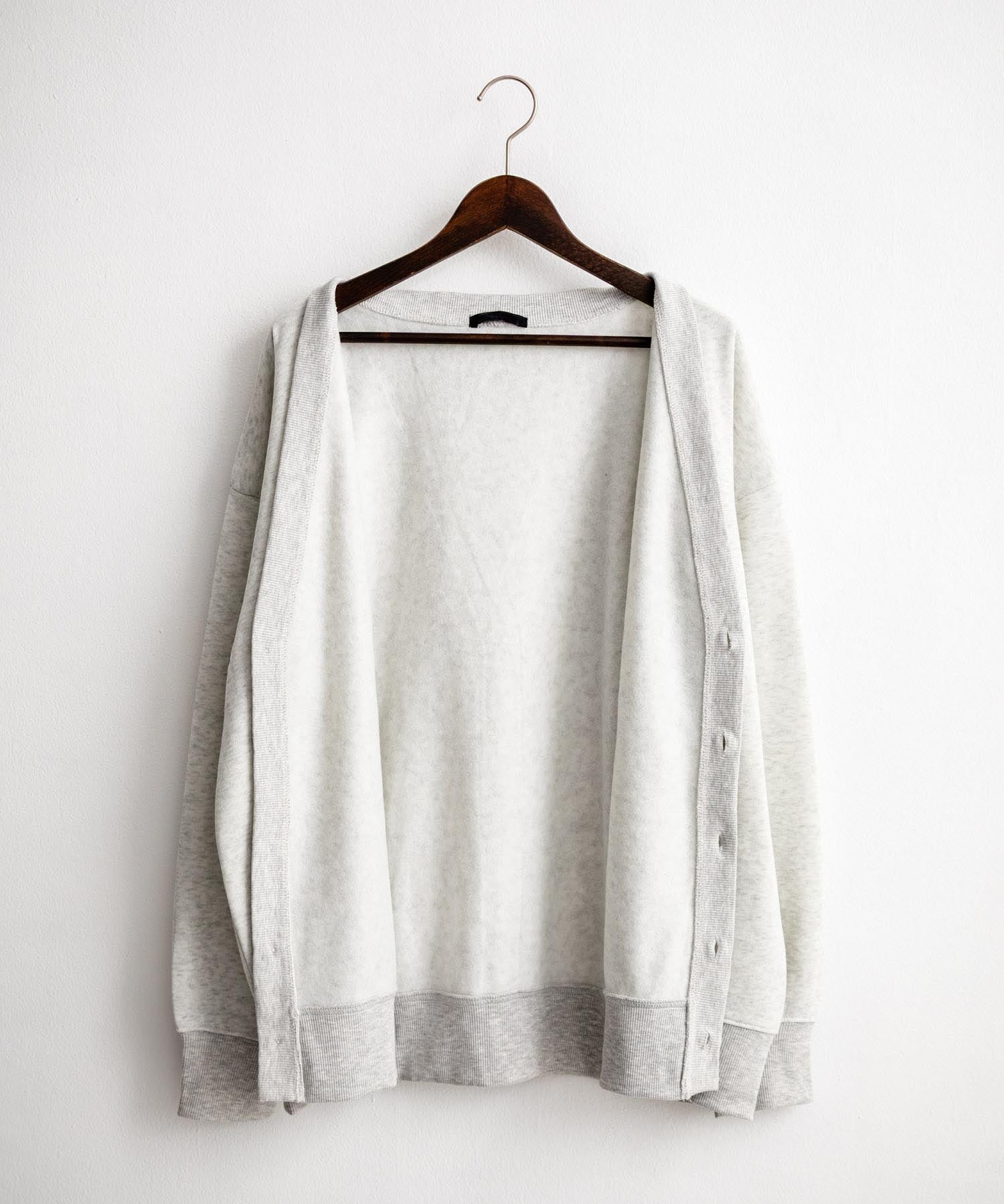 コットンタッチ裏起毛Vネックカーディガン 14984