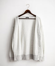 コットンタッチ裏起毛Vネックカーディガン 14984