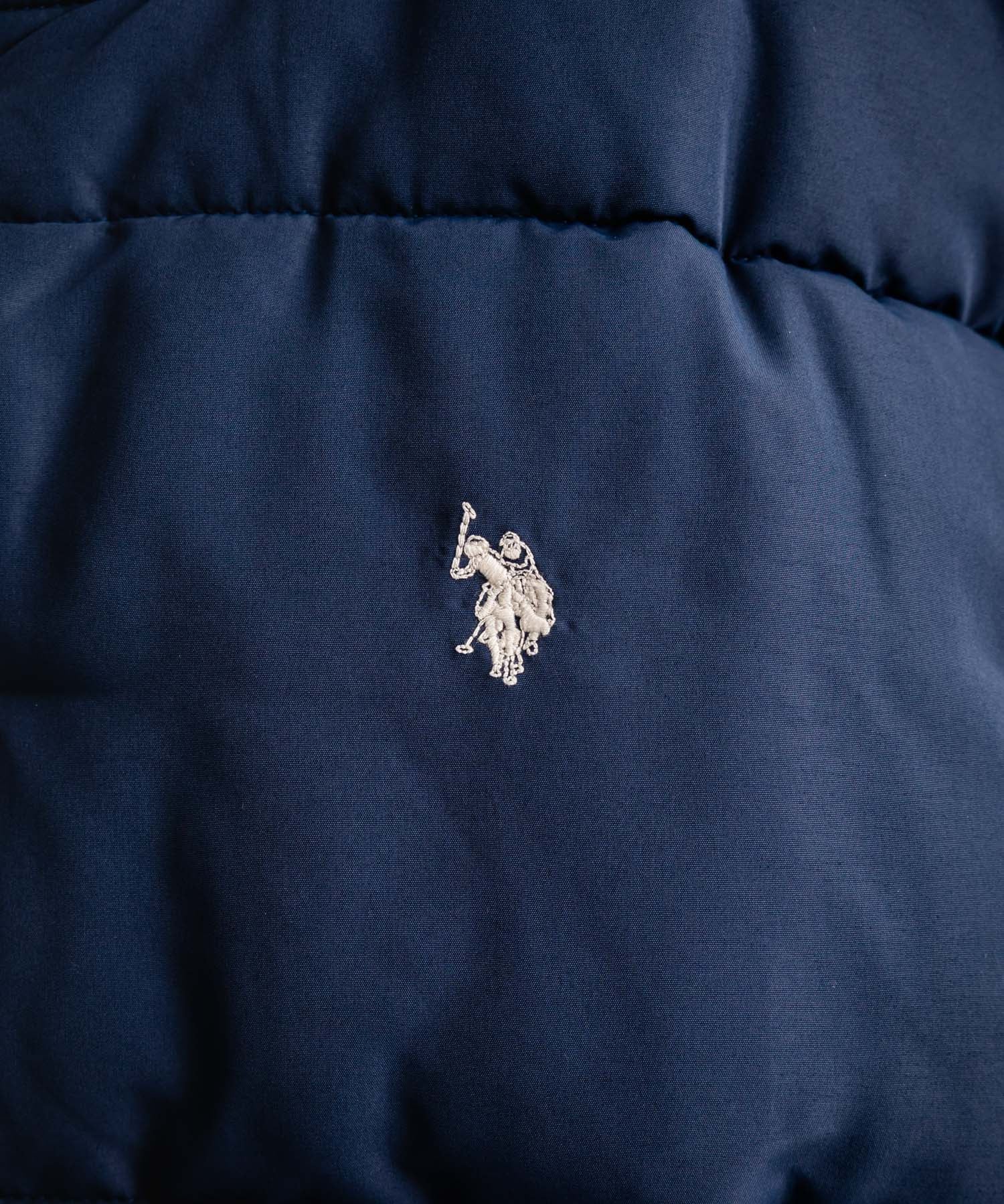 U.S. POLO ASSN. ユーエスポロアッスン PADDED VARSITY JACKET オーバーサイズワンポイントロゴ刺繍中綿スタジャン / 配色切替パデッドジャケット 14894