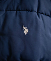 U.S. POLO ASSN. ユーエスポロアッスン PADDED VARSITY JACKET オーバーサイズワンポイントロゴ刺繍中綿スタジャン / 配色切替パデッドジャケット 14894