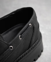 フェイクレザー厚底モカシンボートシューズ/デッキシューズ 15291