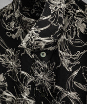 Upscape Audience アップスケープオーディエンス 日本製 国産 オーバーサイズ 丹後ライトアムンゼン 梨地 捺染マシンプリント半袖開襟シャツ AUD6608 14694