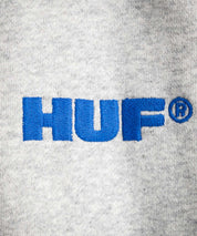HUF ハフ ALL CAPS F/Z HOODIE オーバーサイズ裏起毛ワンポイントロゴ刺繍フルジップパーカー 15058