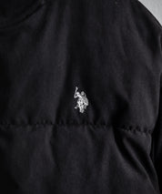 U.S. POLO ASSN. ユーエスポロアッスン オーバーサイズピーチスキンスタンドネックパファージャケット/ワンポイントロゴ刺繍中綿ショートブルゾン 16633