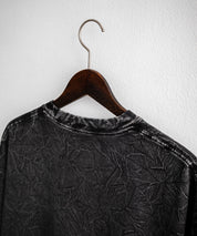 オーバーサイズ ケミカルウォッシュワンポイントフラワープリント半袖Tシャツ