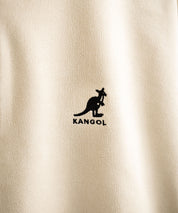 KANGOL カンゴール 別注コラボ オーバーサイズカットスエードワンポイントロゴ刺繍袖ライン半袖ハーフジップ