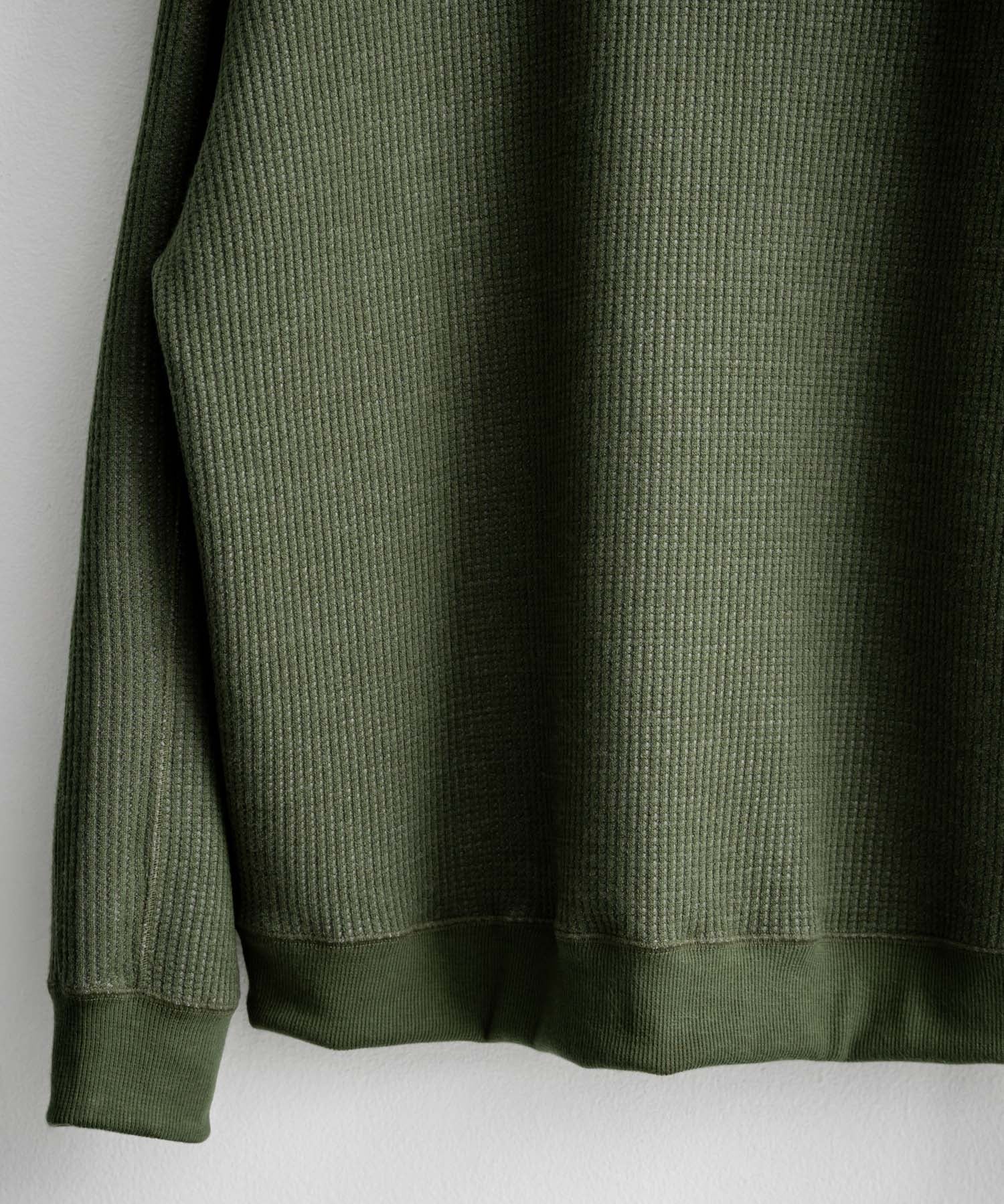 新色追加 Upscape Audience アップスケープオーディエンス 日本製 国産 ウールビックワッフルクルーネックニットソー AUD6570 14125