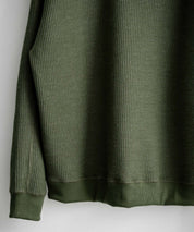 新色追加 Upscape Audience アップスケープオーディエンス 日本製 国産 ウールビックワッフルクルーネックニットソー AUD6570 14125