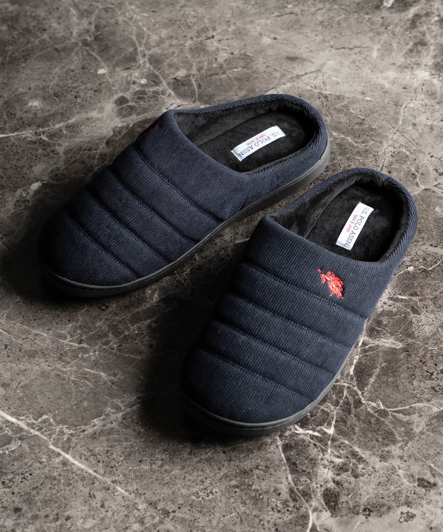 U.S. POLO ASSN. ユーエスポロアッスン ワンポイントロゴ無地/チェック/ストライプモックシューズ 14948