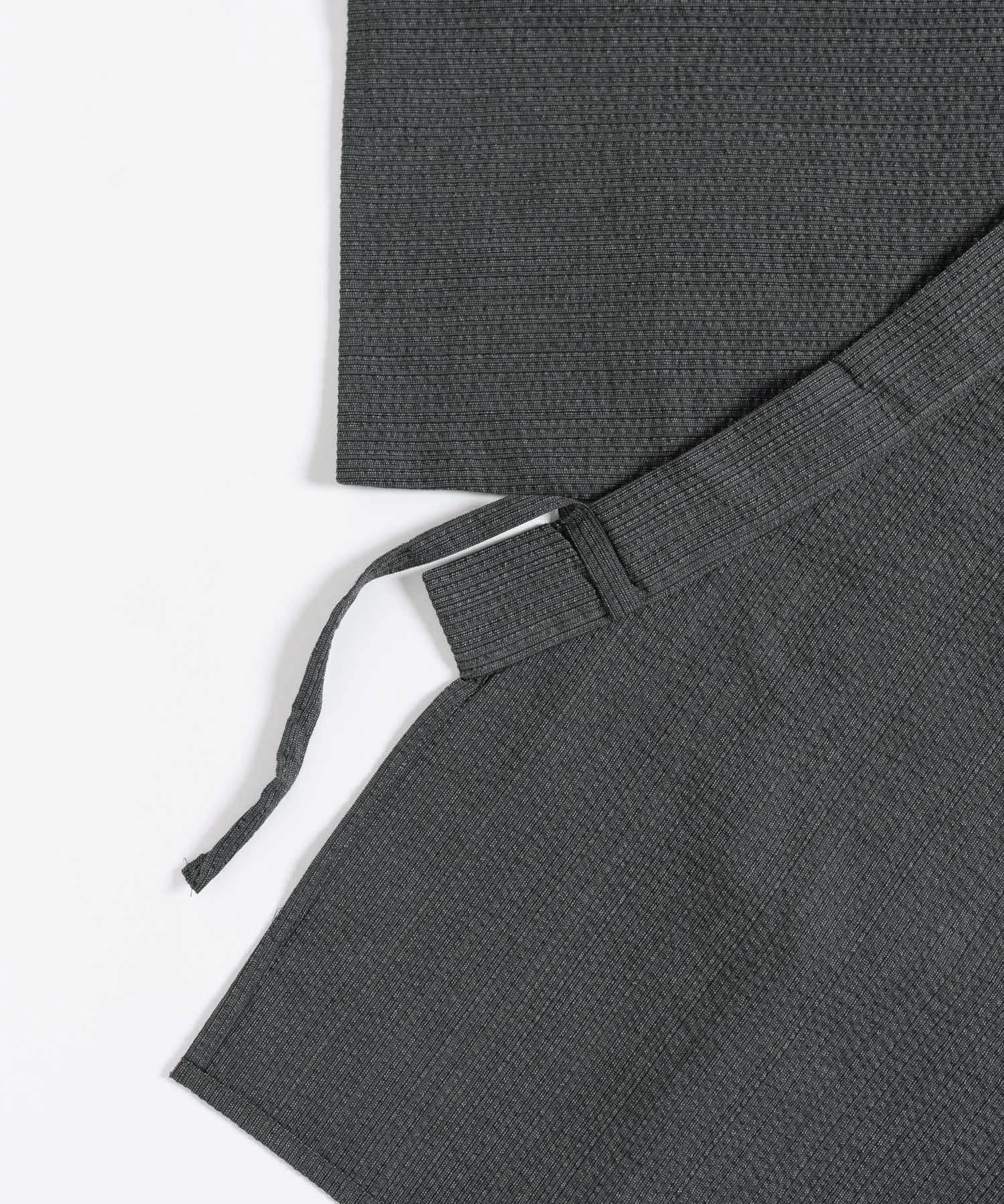 しじら織り甚平 上下セット 無地/ストライプ 14156