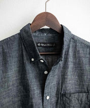 Upscape Audience アップスケープオーディエンス 日本製 国産 「備中備後」6オンスセルヴィッチ 白耳デニム釦ダウンボクシーAライン長袖シャツ AUD6703 15608