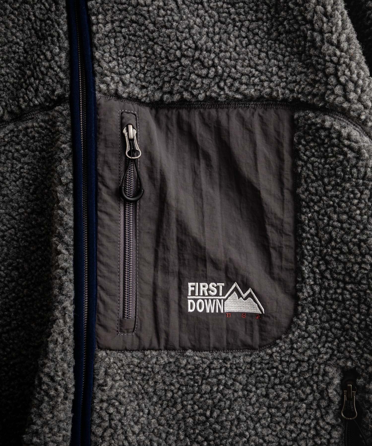 FIRST DOWN ファーストダウン BOA FLEECE JKT ロゴ刺繍タンブリングボアフリースジャケット F942021 14981