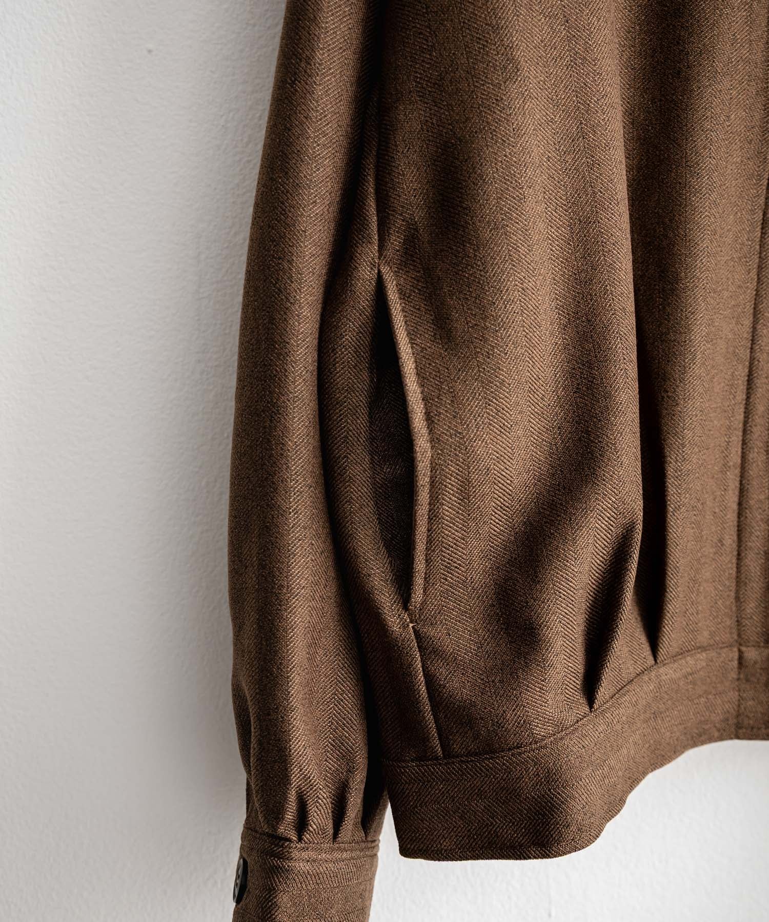 Upscape Audience アップスケープオーディエンス 日本製 国産 LANATEC ラナテック TECH メランジヘリンボンツイード 襟付きショートブルゾン AUD7364 14968