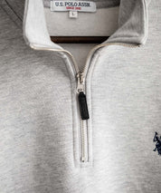 U.S. POLO ASSN. ユーエスポロアッスン オーバーサイズ裏起毛ワンポイントロゴ刺繍長袖ハーフジップスウェット 16108
