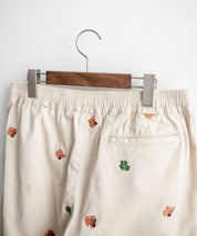 HOUSTON TWILL ALLOVER EMB EASY PANTS コットンツイル総柄刺繍イージーテーパードチノパンツ 16178
