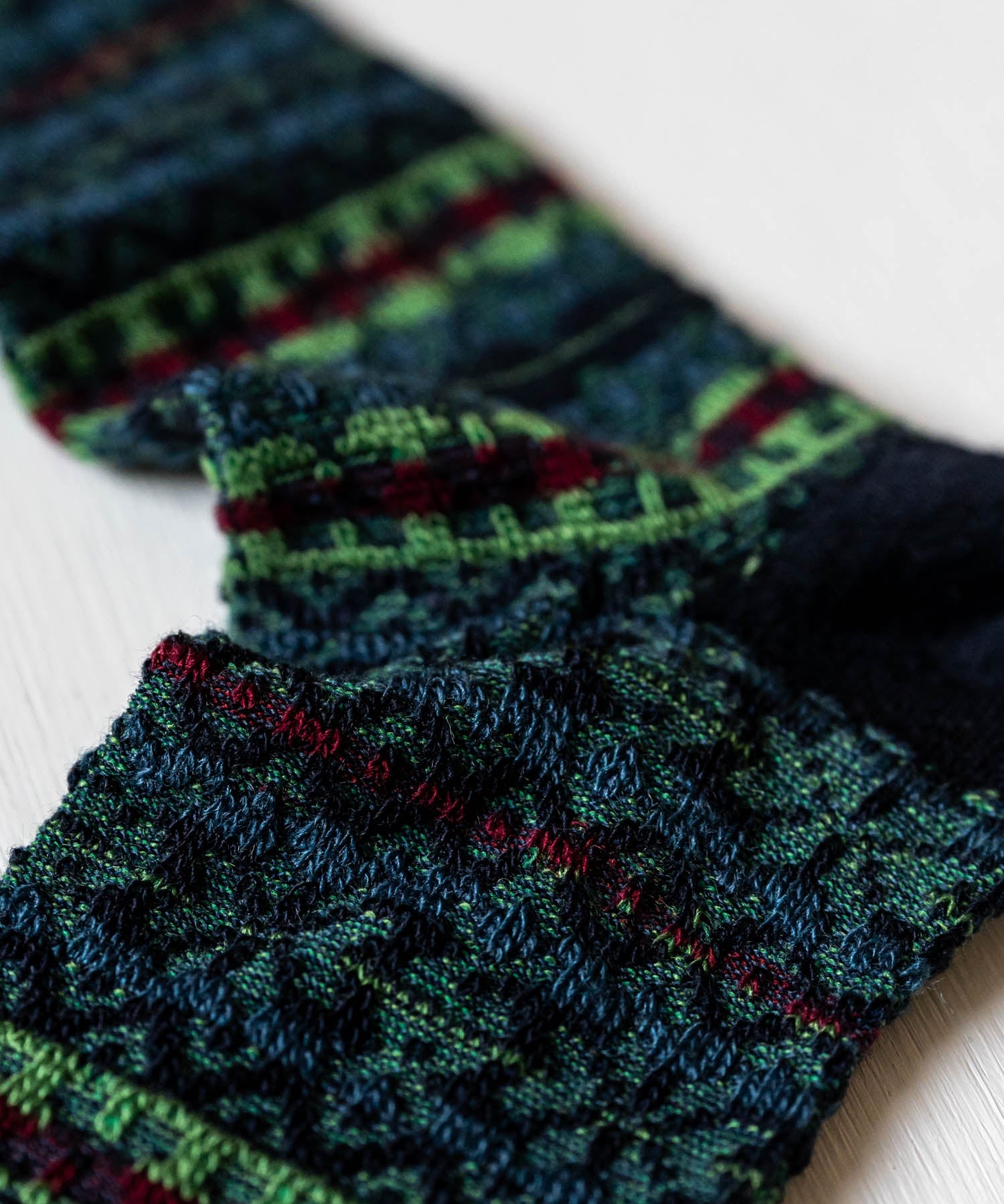 ANONYMOUSISM アノニマスイズム 日本製 国産 Reverse FailrIsle JQ Crew リバースフェアアイルクルー丈ジャカードスニーカーソックス 15398