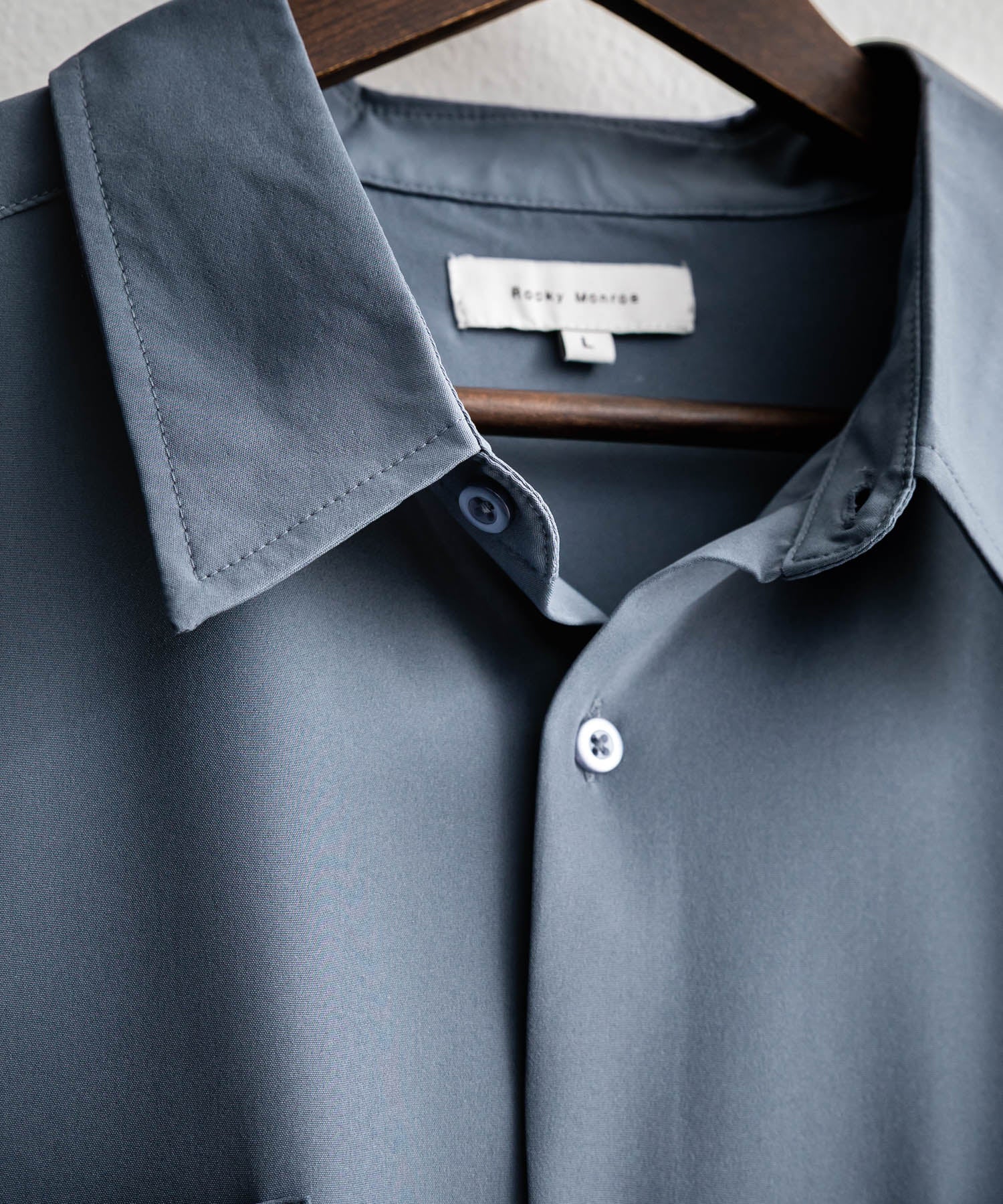 接触冷感 オーバーサイズとろみショート丈半袖シャツ/短丈ハーフスリーブシャツ 15366